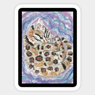 Sleeping  Bengal kitten cat Sticker